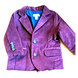 Burgundy velvet-like blazer